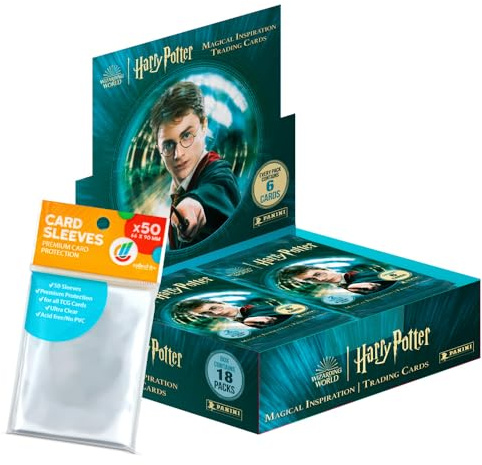 Bundle mit Harry Potter Magical Inspiration (2025) Trading Cards - 1 Display (18 Booster) + Exklusive Collect-it Hüllen