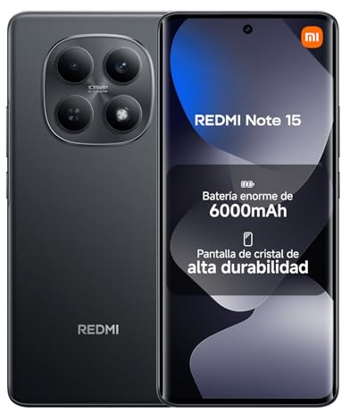 XIAOMI Redmi Note 15, Smartphone 6+128 GB, Massive 6000mAh Battery, Water Resistance, 108MP Super-clear Camera, 6.77 FHD+ Display, Black, Warranty 2 years, Charger Not Included