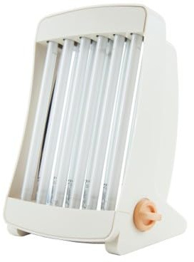 GB 906 Professionelles Gesichtssolarium, Cremeweiß, 65W UV-Bräunungsgerät, Kompaktes Design, Mit 2 Schutzbrillen, Für Gesichtsbräunung zu Hause