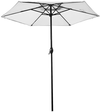 Denash Ombrellone da Patio, Ombrellone da Tavolo da Esterno da 6,9 Piedi con 8 Stecche Robuste e Doppia Ventilazione Superiore, per Ristorante Caffetteria Sul Ponte della Piscina nel (Beige)