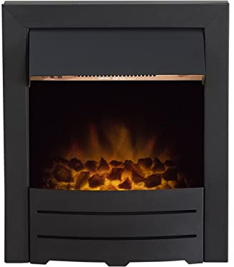 Adam Colorado Electric Fire in Black with Realistic LED Flame Effect and Dual Heat Settings