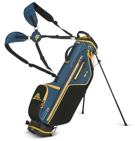 Big Max Heaven Six G Stand Bag 4 Divider, Lightweight Golf Bag with Legs, Standard, Unisex (Navy/Yellow)
