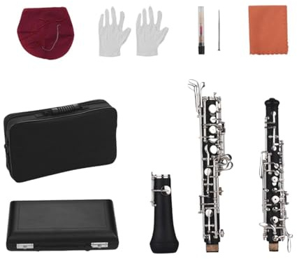 RCGOFOLLOW Professionelle Oboe in C Dur, halbautomatisches Holzblasinstrument, herausragende Verarbeitung, reicher Klang beim Spielen, inklusive Koffer.