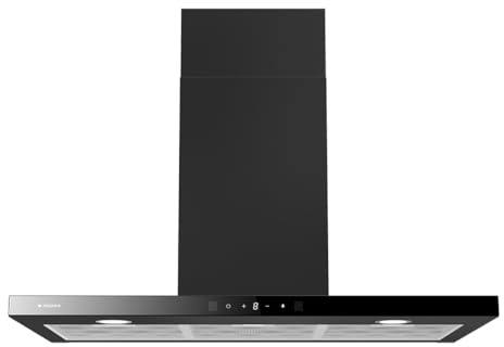 Aspes Campana Extractora Tipo T 90cm, Cristal negro, ACPT901AN. Potencia 643m3/h, 3 Velocidades, 2 Filtros, 68 dB Nivel Sonoro, Control Táctil, Filtro apto para Lavavajillas