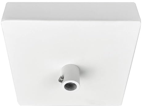 TIBELEC Pavillon cache fils carré, métal blanc dimensions 100 x 100 MM, équipé d'un serre cable métal