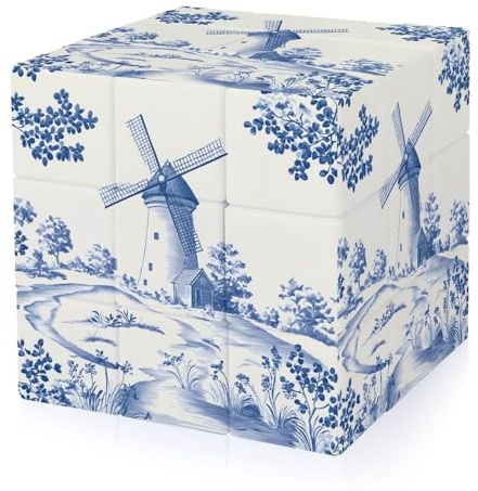 Netherlands Windmill Landscape Puzzles for Adults 3x3 Speed Cube Travel Games