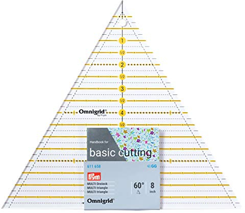 Prym Patchwork Dreieck 60 Grad Multi 8 inch Omnigrid Lineal, Kunststoff, transparent