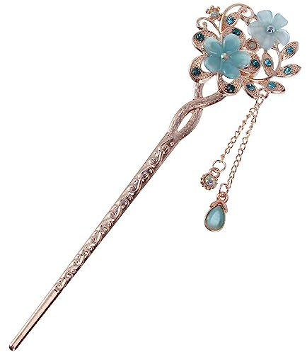 FRCOLOR Vintage Haar Stick Opal Haar Stäbchen Haar chinesische Haarnadeln Alten Haarspange (Blau) 1 stück (1er Pack)