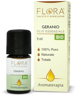 Flora - Aceite esencial de geranio orgánico Codex, aroma natural para alimentos, 5 ml