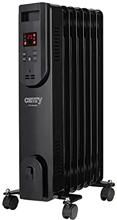 Camry CR7812 Riscaldatore ad olio 7 Alette 1500W display LED Telecomando 3 Livelli di Potenza 600W 900W 1500W Timer