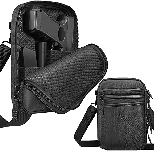 Palumma Verdeckte Kurzwaffen-Tasche, mit Schultergurt, taktische Molle-Telefontasche, Cross-Body für Outdoor, Camping, Wandern und Reisen, Schwarz