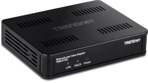 TRENDnet Adattatore Ethernet via coassiale MoCA 2.5, TMO-312C, retrocompatibile con MoCA 2.0/1.1/1.0, porta LAN RJ-45 Gigabit, supporta velocità di trasmissione fino a 1 Gbps, supporta fino a 16 nodi,