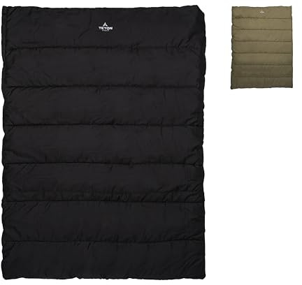 TETON Sports Evergreen Sleeping Bag, Sacco a Pelo Doppio Largo Unisex, Notte/Olive Mammoth, 20F Mammoth