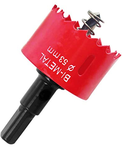 Houdao 53mm Hole Saw M42 Bi-Metal Hole Cutter Set with Hexagon Arbor and Centring Metal Drill Bits Holesaw Kit for Wood Metal Plasterboard Iron Sheet Pipe Plastic