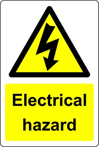 Warning Electrical hazard electricity safety sign - 1mm Plastic sign (150mm x 100mm)