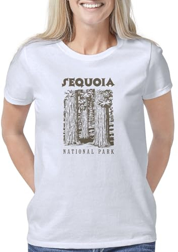 CafePress Sequoia National Park Tree Women's Classic T Shirt Women's Relaxed Fit Light T-Shirt White