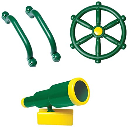 Colcolo 4-teiliges Kinder-Piraten-Fernrohr- und Sicherheitsgriffe, Spielplatzgeräte-Set für den Garten