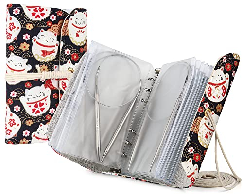 Coopay Rundstricknadeln Set mit Lose-Blat Tasche, 9 Stück Edelstahl Stricknadeln Rundstricknadel 80 cm, 2,5-10 mm Metall Rundstricknadeln für Socken, Pullover Kragen und Ärmel, Stricknadeln Geschenk