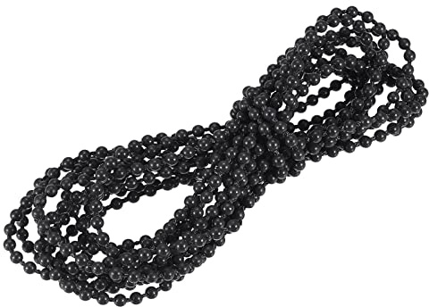 sourcing map Blinds Beaded Chain Cord, 5.47 Yards Roman Vertical Roller Shades for Window Curtain Blind Replacement Parts, Black