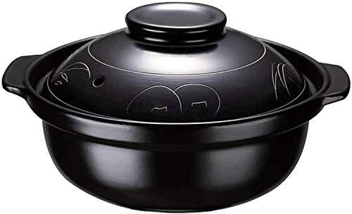 Casserole Dishes with Lids Soup Casserole Small Casserole Clay Pot,Korean Ceramic Stone Bowl With Lid (Black 21cm(8inch))
