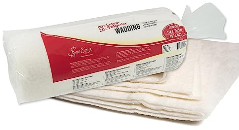 Sew Easy Steppwatte, 80% Baumwolle, 20% Polyester, waschbar, Kinderbettgröße 114,3 x 152,4 cm.