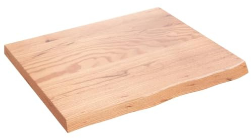 vidaXL Tischplatte Hellbraun 60x50x(2-4) cm Massivholz Eiche Behandelt