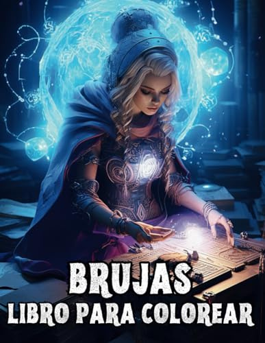 Brujas Libro de Colorear para Adultos: 50 diseños de brujas como brujería, mujeres fantásticas, cristales, calaveras y más para aliviar el estrés y relajarse