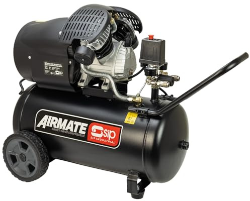 SIP Airmate V-Twin - Compresor de aire, accionamiento directo 230 V, 50 L, 3 hp / 2.2 kW 145 psi / 10 bar 14 CFM 97 dB