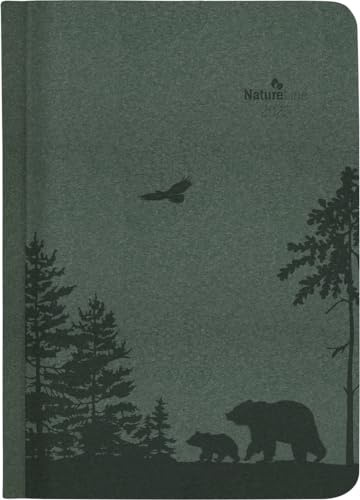 Alpha Edition - Wochen-Minitimer Nature Line Pine 2025 Taschenkalender, 10,7x15,2cm, Kalender mit 192 Seiten, Notizbereich, Adressteil, Monatsübersicht und internationales Kalendarium