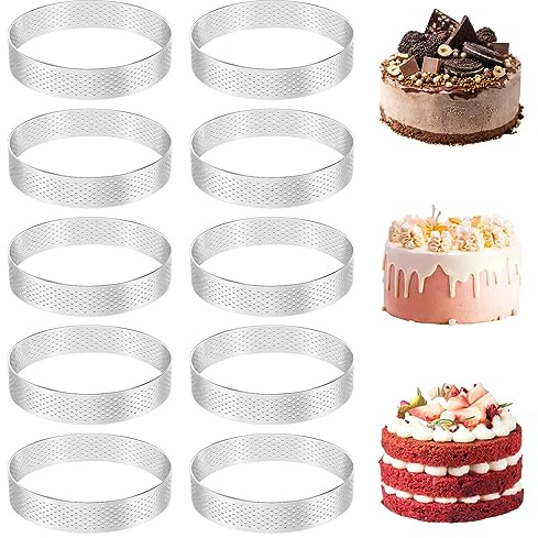 caapmony 10 ycken tårtor ringar med hål rofritt ål frukt quiches tå mousse form kök bakform 10 cm