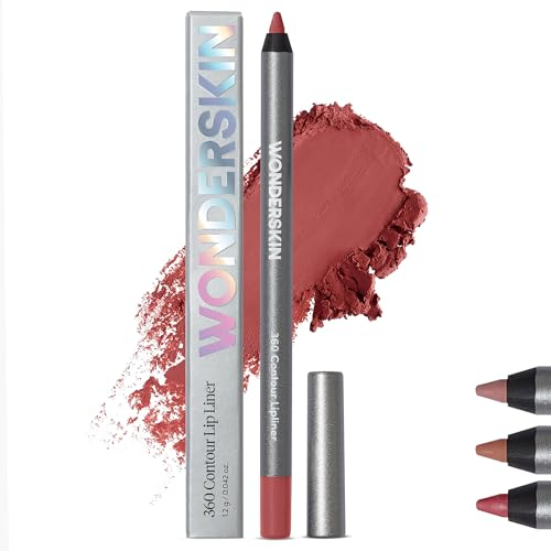 Wonderskin Lip Liner Pencil – 360-Kontur-Lipliner, Langlebig, Spitzbar, Wasserfest Und Übertragungssicher, Nude Lip Liner Pencil (Rubin)
