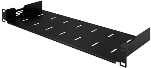 Stalflex 19 Zoll Fachboden 1HE - Server Rack für Netzwerkschrank | Traglast 14 kg, Befestigung Hinten, Variable Tiefe, 19 Zoll Rack
