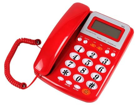 D016 Téléphone fixe filaire pour la maison/le bureau avec son attentif sans fonction batterie