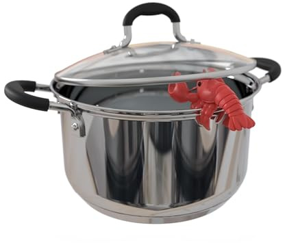 Winkee Topfwächter & Kochlöffelhalter, Löffelablage aus Silikon, Spoon Holder & Topf Deckelhalter, Küchen Gadget zum Kochen & Backen, Hitzebeständig & Spülmaschinenfest (Hummer)