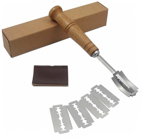 Yuannee Taglierina per Pane Bread Lame,Pane Coltello con 5 Lamette Acciaio Inossidabile Lama Bread Lame Taglierino Coltello da Panettiere per DIY Impasto Intagliare modelli di crudo