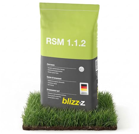 blizz-z RSM 1.1.2 edler Zierrasen Samen für ca. 400m² - 10 kg Sack | Rasensamen - hoch belastbarer, winterharter Rasen für Spiel- und Liegewiesen, Hausgärten - Profiqualität - Made in Germany