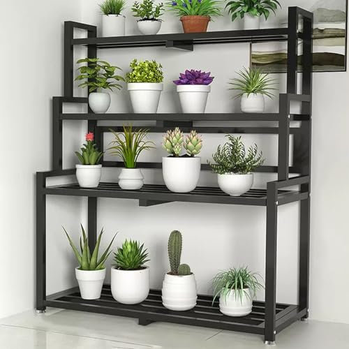 Support de plante en métal avec design d'escalier pour la maison, le jardin, le balcon, la terrasse, grand support de pot de fleurs de 100 cm de hauteur, utilisation en intérieur et en extérieur