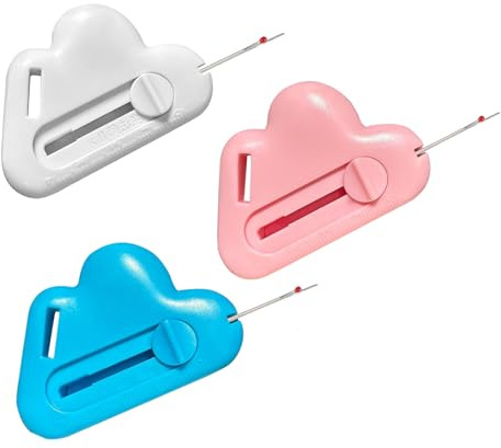 3 st magnetisk sömguide och sömrivare – mångsidig polygonal fållguide med mätskala – universellt symaskintillbehörskit för precisionssömnad (vit, blå och rosa)