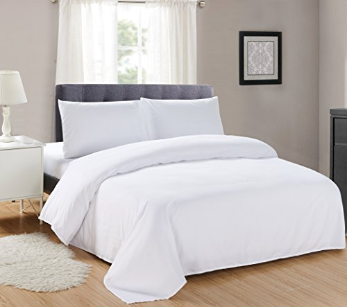 Sonia Linens Duvet Cover Complete Set Home Basic Soft Brushed Microfiber - Duvet Cover Fitted Sheet and Pillow cases