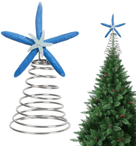 Fangfhai Puntale per albero di Natale, ornamento per esterni, a forma di stella marina, ornamento per la cima 'albero, centrotavola per finestra, camera da letto, feste all'aperto, casa, soggiorno