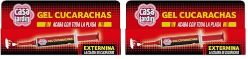 Casa Jardín Gel Anti-Cucarachas | Trampa Efectiva y Duradera - Insecticida Eficaz para Eliminar Cucarachas | Fumigación Fácil, Segura y Rápida - Protección contra Plagas (Paquete de 2)