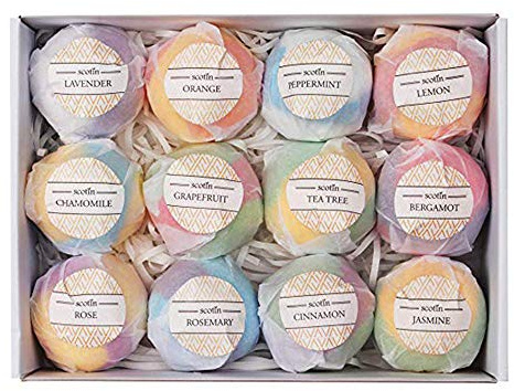 12 Stück Badebomben Geschenkset Handgefertigt für SPA Aromatherapie Feuchtigkeitsspendende Haut Schaumbad Natürliche Zutaten Langanhaltendes Parfüm Mehrschichtiger Duft Valentinstag Geburtstagsgeschen