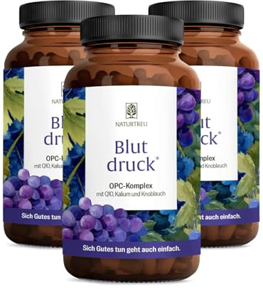 NATURTREU® Blutdruck - OPC Traubenkernextrakt hochdosiert 900mg Extrakt