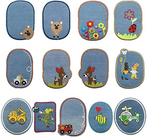 Woohome Aufnäher zum Aufbügeln, 13 Stück, Tiermotiv, zum Aufbügeln, für Jeans, Jacken, Kleidung, Handtasche, Schuhe