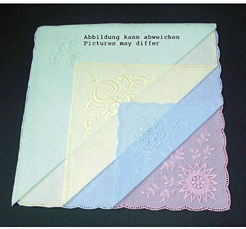 Nähstübl 4 Stück Taschentücher zum umhäkeln ca. 25x25 cm farbig Sortiert