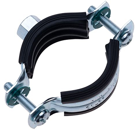 25-30 mm Morsetto per tubi con rivestimento in gomma nera, Clip per tubi in due parti con montaggio a parete M8, Supporto per tubi, gancio ad anello diviso, staffa per tubi regolabile (4 pezzo)