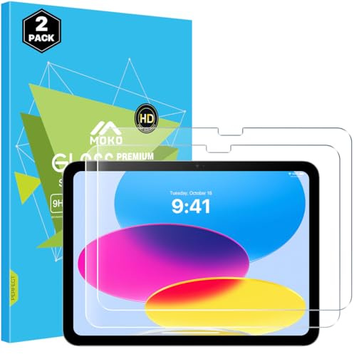 MoKo 2 Stück Folie Kompatibel mit iPad 11. Generation (A16) 2025/iPad 10. Generation 10,9 Zoll 2022, Klar HD 9H Schutzglas Displayschutzfolie Schutzfolie Glasfolie Screen Protector, Transparent