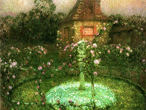 Zhyaunz 5D DIY Diamond Painting Kits Henri Le Sidaner Garden Pavilion Embroidery Rhinestone Round Mosaic Paint by Numbers Kits Decor Gift 40x50cm