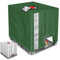 Drado IBC Tank Abdeckung 1000L mit Sichtfenster, IBC Container Cover mit Reißverschluss, UV-anit Abdeckplane für Regenwassertank 1000l, 420D Grün Schutzhülle Schutzplane (120 * 100 * 116CM)