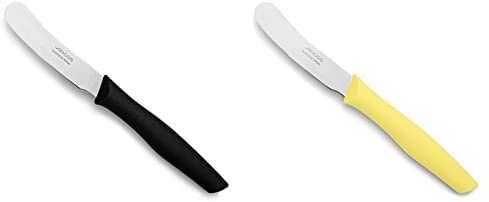 Arcos Serie Nova, Cuchillo Mantequilla, Hoja de Acero Inoxidable de 70 mm, Mango de Polipropileno Color Negro & Nova, Cuchillo Mantequilla, Acero Inoxidable de 70 mm, Mango Polipropileno Amarillo